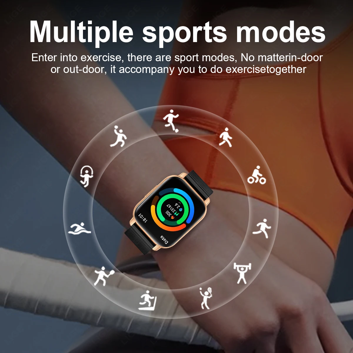LIGE 1.91 ġ HD ȭ ǰ  Ʈ ð  Smartwatch  ƮϽ  ȭ   ȵ̵ ios