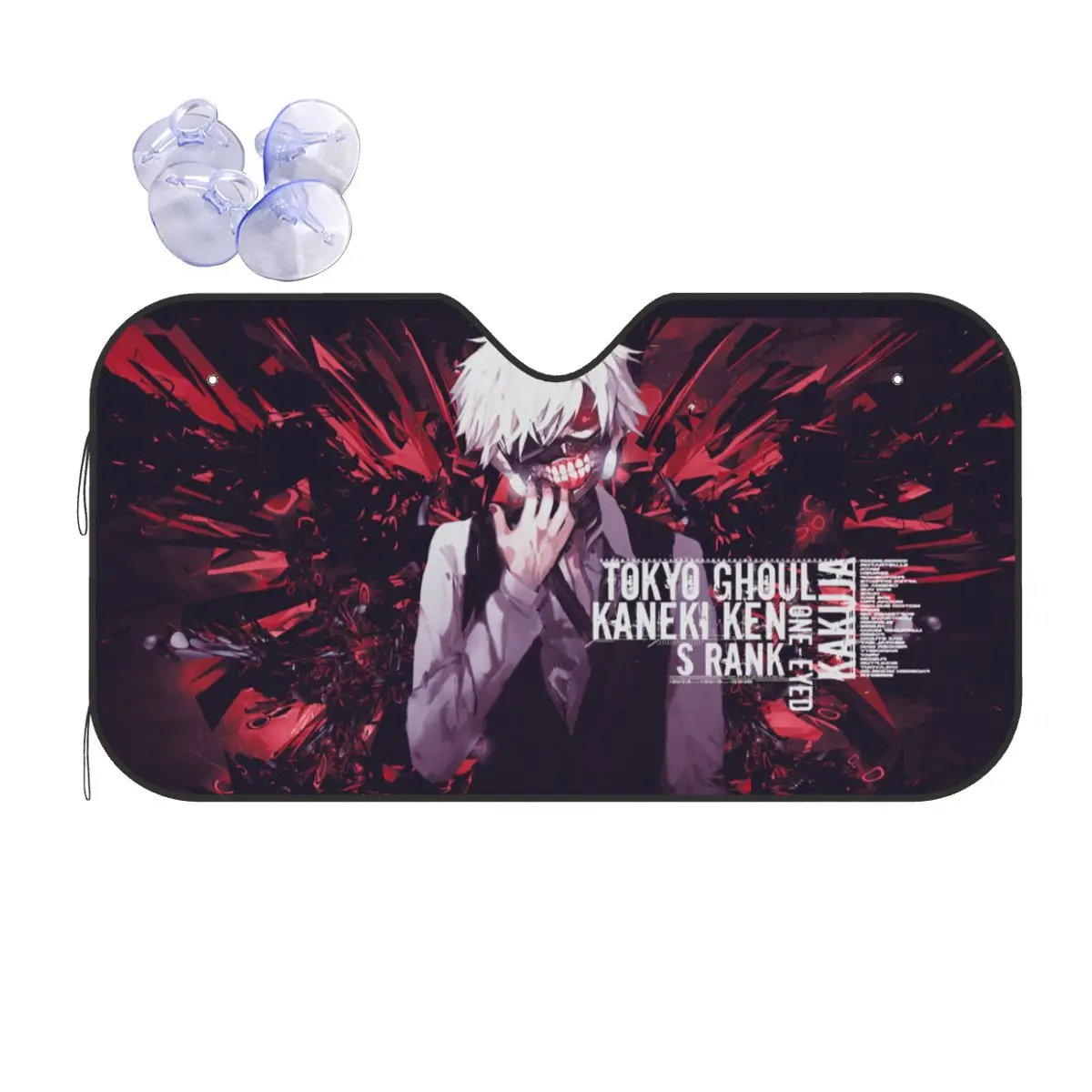

Kaneki Ken Horror Windshield Sunshade Tokyo Ghoul Anime Polyester Car Front Windshield 76x140cm Car Sunshade Car-covers