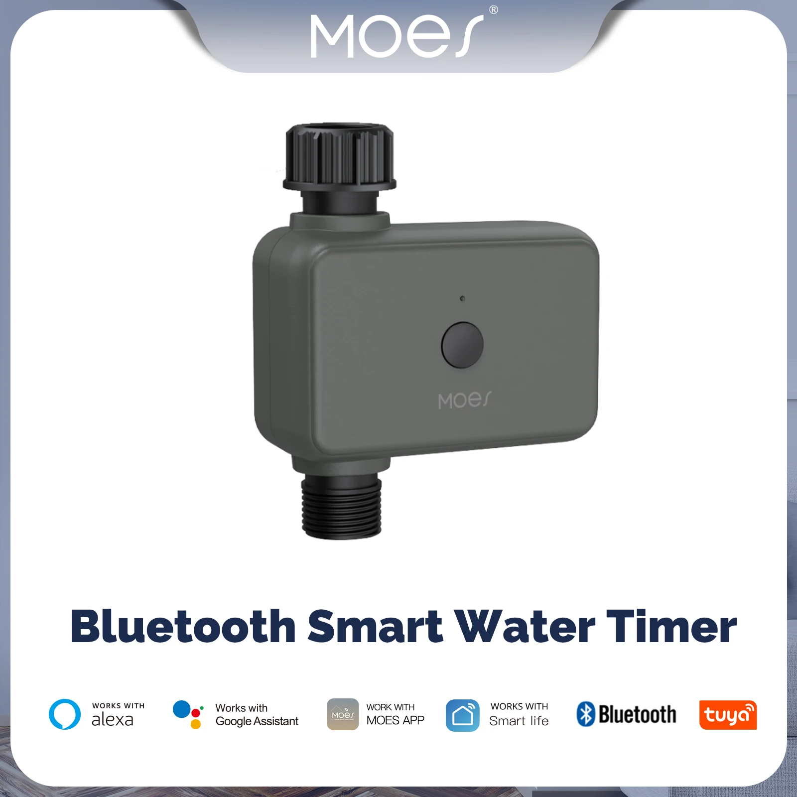 Moes Smart Tuya Bluetooth Water Timer Rain Delay Programmable Irrigation Timer with Automatic and Manual Watering Hub Required