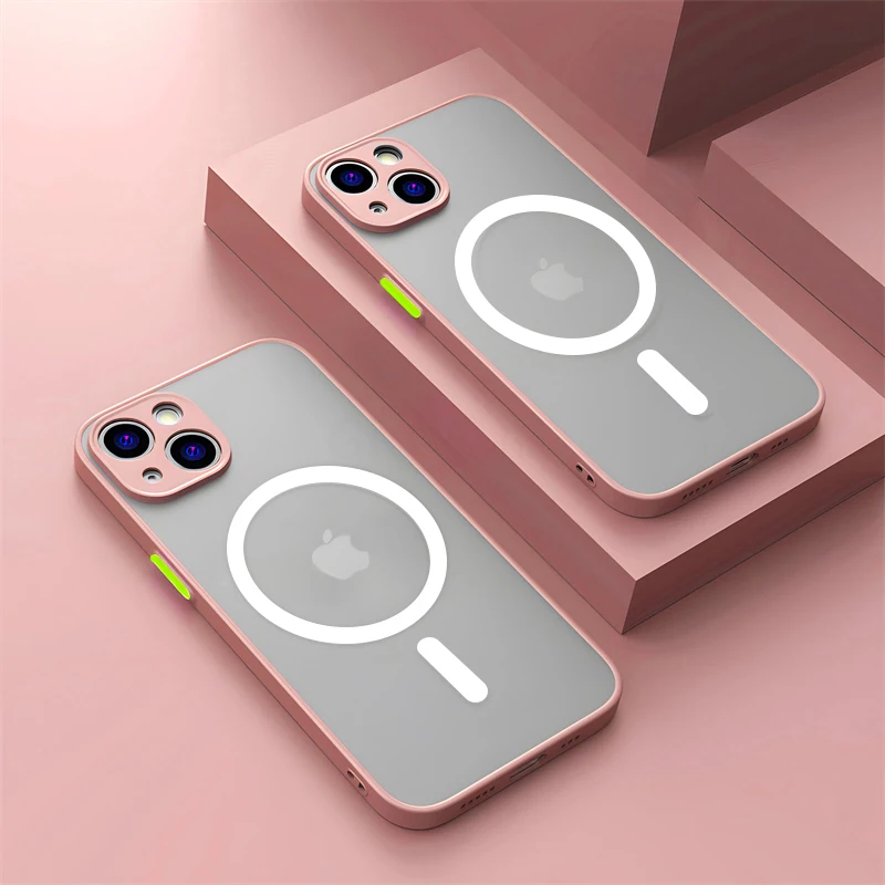 thumbnail image 1 of Funda magnética mate Magsafe para iPhone 15, 14, 11, 13, 12 Pro Max Plus, accesorios de protección para teléfono con carga inalámbrica de lujo, 1 of 5
