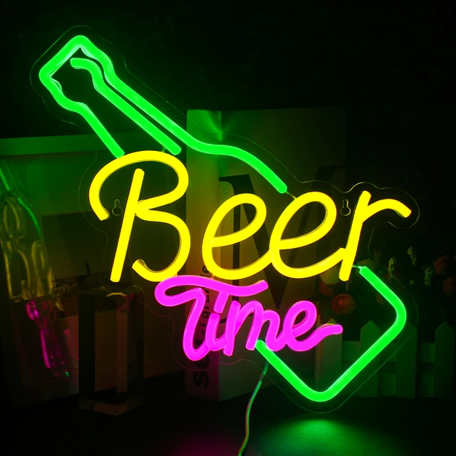 Beer Time Neon Sign Decor