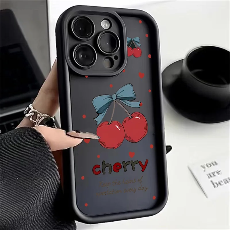 Cherry Lichee Silicone Bow Phone Case