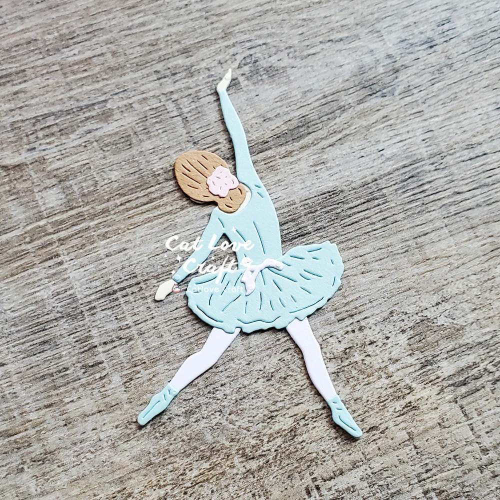 Catlove 발레 소녀 금속 절단 다이 스크랩북 금형 칼 스텐실 다이 컷 카드 만들기 DIY 공예 엠보싱 새로운 다이