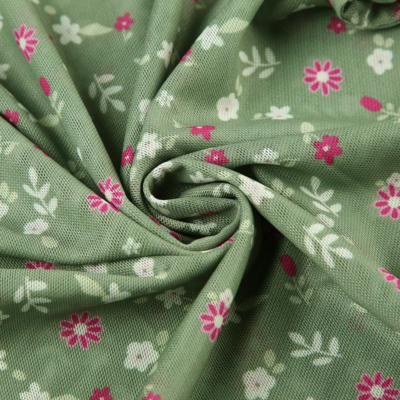 Camiseta sin mangas de malla transparente con estampado floral para mujer, camiseta de verano ajustada Y2K con cuello cuadrado vintage, camiseta sexy de moda