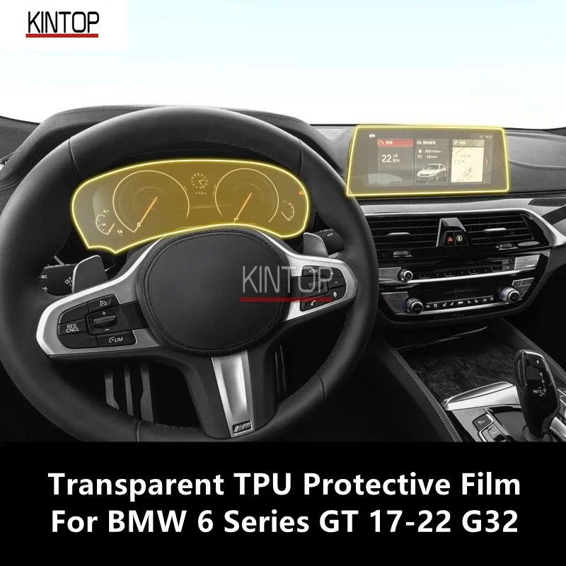 For BMW 6 Series GT 17-22 G32 Dashboard,Navigation Screen Transparent PET Protective Film Anti-scratch Repair Film Accessories koason 12 3inch android10 car screen multimedia player gps navigation system radio for bmw 5 series gt f07 nbt cic 13 17