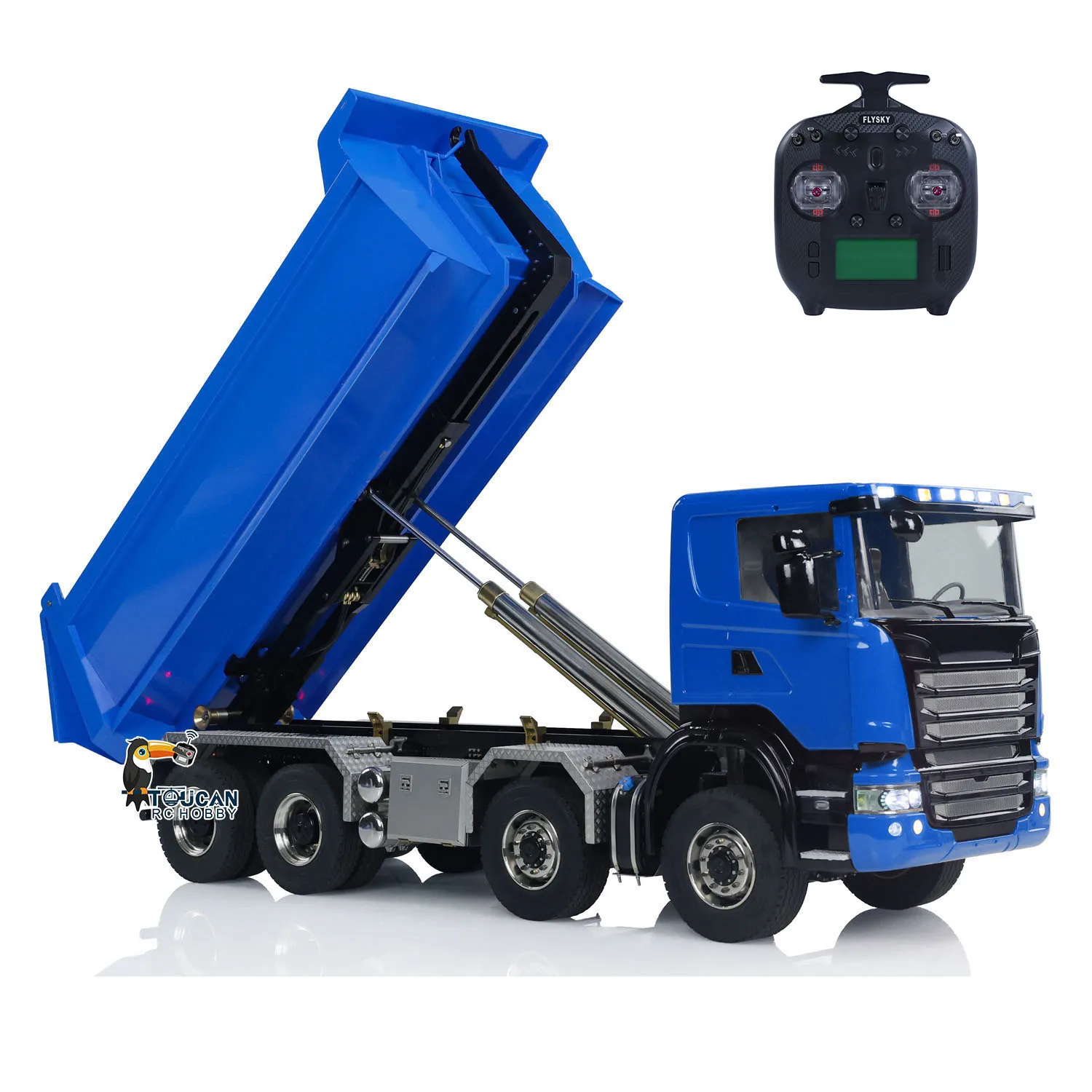 1/14 RC Hydraulic Full Dump Truck 8x8 Roll-on off Dumper Car Differential Lock Axles Painted Assembled Tipper Model for Adult 3