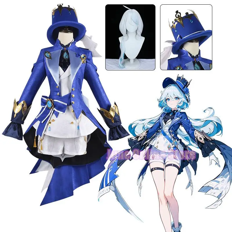 

Furina Genshin Cosplay Costume Genshin Impact Focalors Cosplay Clothes Uniform Wig Hat Halloween Women Girl Suit