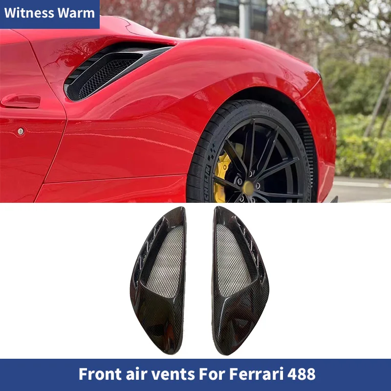 Per Ferrari 488 Gtb Dry Carbon Fiber Side Air Vents Kit Carrozzeria Auto