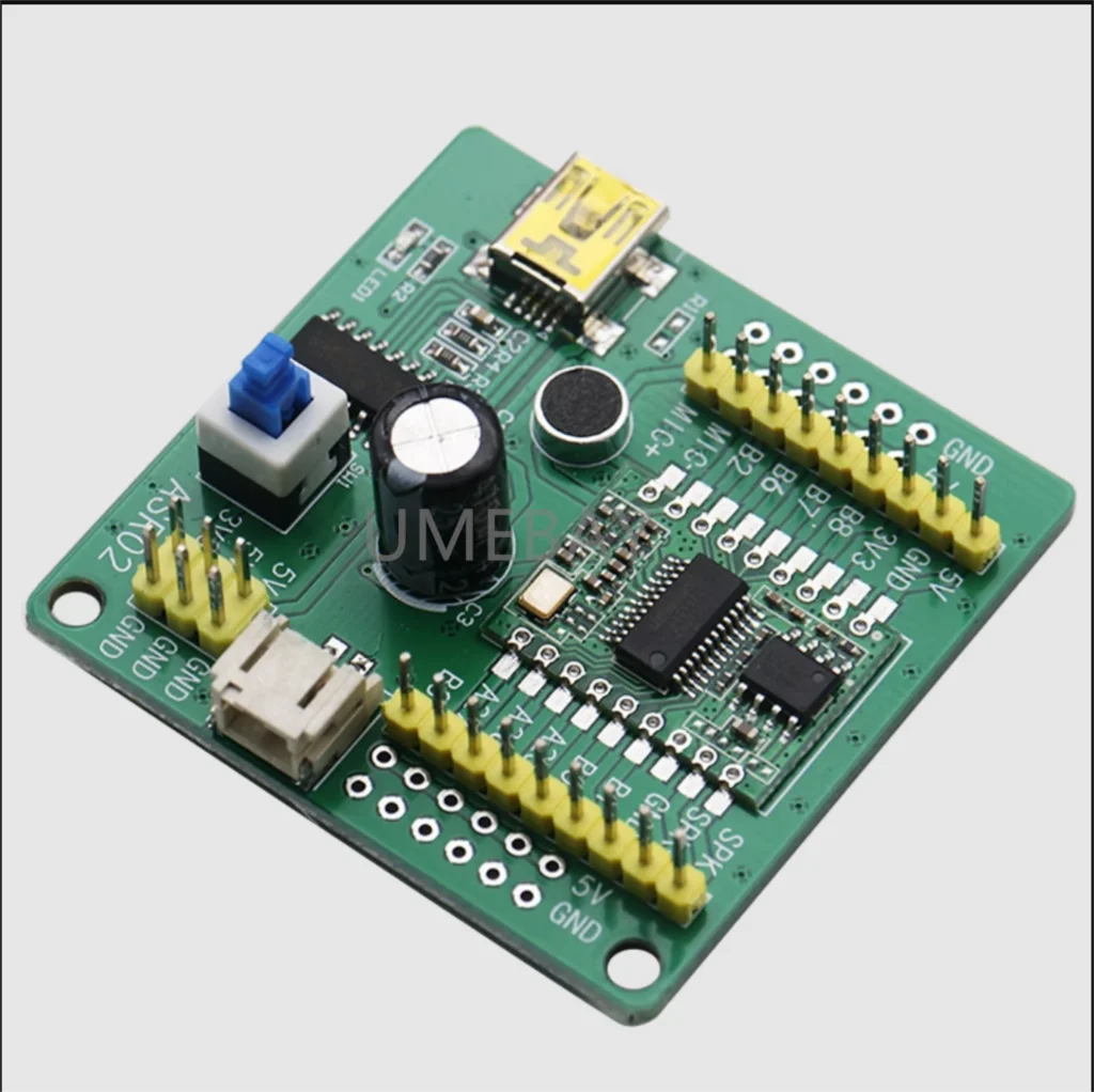 

5PCS ASR02 Speech Recognition Module Serial Port Burning Intelligent Customizable Entry Speech Broadcast
