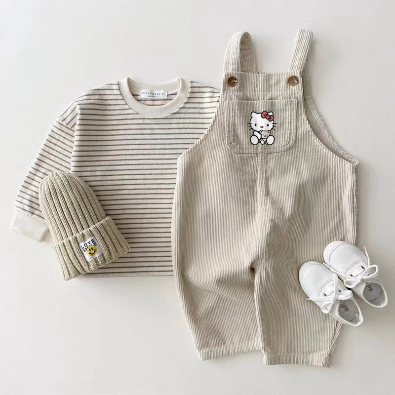 

Sanrio детская одежда Kawaii Hello Kitty Cinnamoroll Pompompurin детские джинсы с милым принтом Детский Повседневный Рюкзак брюки