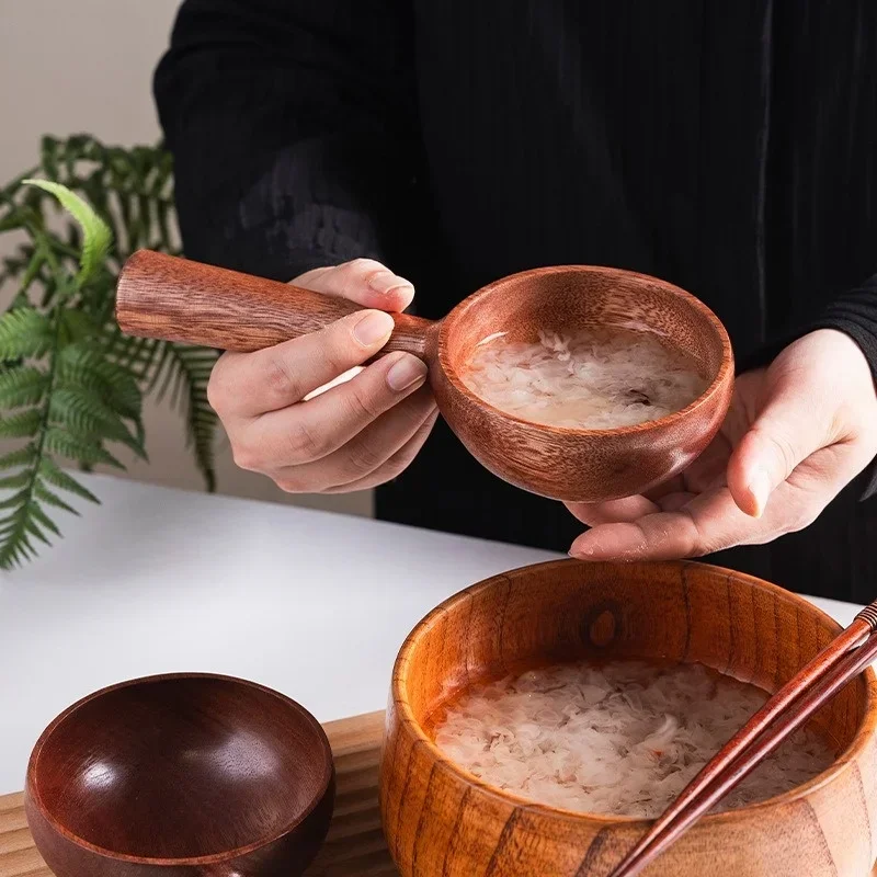Long-handled Ladle Water Ladle Wooden Kitchen Rice Washing Tool Rice Spoon Water Spoon Powder Soup Household Kitchen Tools