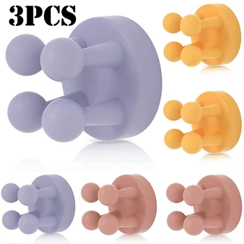 3 ชิ้นผู้ถือมีดโกนกาวตนเองซิลิโคนผู้ถือแปรงสีฟันติดผนังกระจกสําหรับอาบน้ําแขวนผ้าขนหนูตะขอห้องน้ําห้องครัว 1