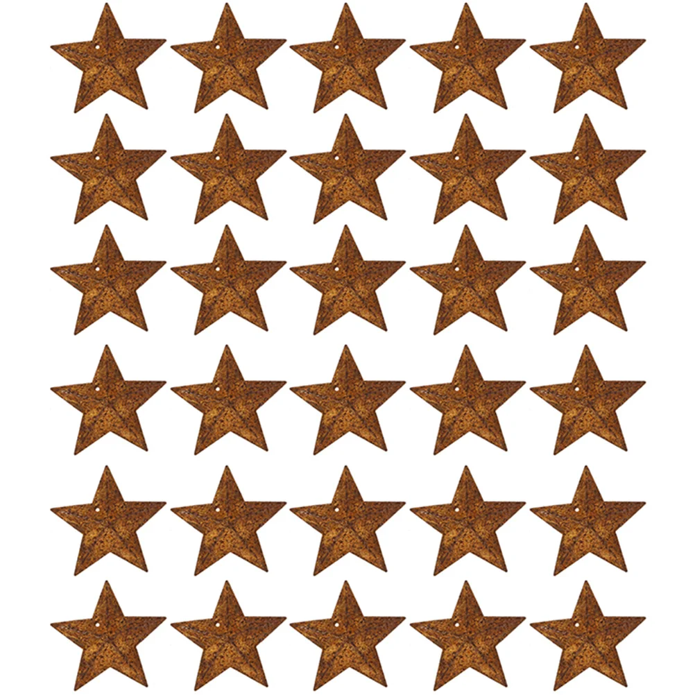 

Christmas Tree Metal Stars Rusty Pentagram Small Star Barn Miniatures Decorations Country Rusty Barn Star Party Supplies