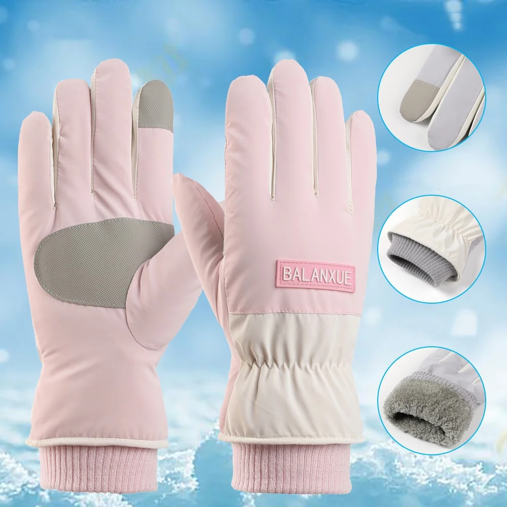 Winter Ski Gloves Men Waterproof Warm Snowmobile Gloves Women Thicken Thermal Snow Gloves With Touchscreen Function 5