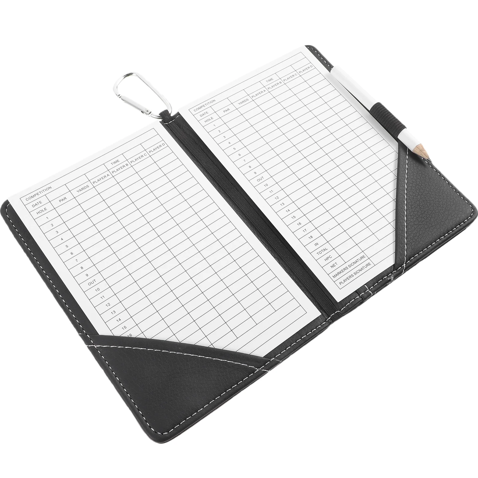 

1 Set of Golfing Recording Scorecards Holder Simple Style Golfing Scorebook Portable Score Cards PU Book