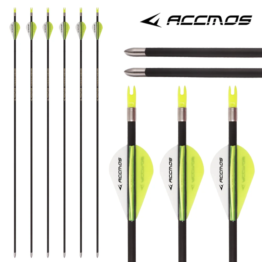 Archery Arrows 6/12/18PCs ID4.2 Pure Carbon Arrow Spine 700 800 900 1000 1100 1300 1500 1800 Shafts for Archery Hunting Recurve Compound Arrow