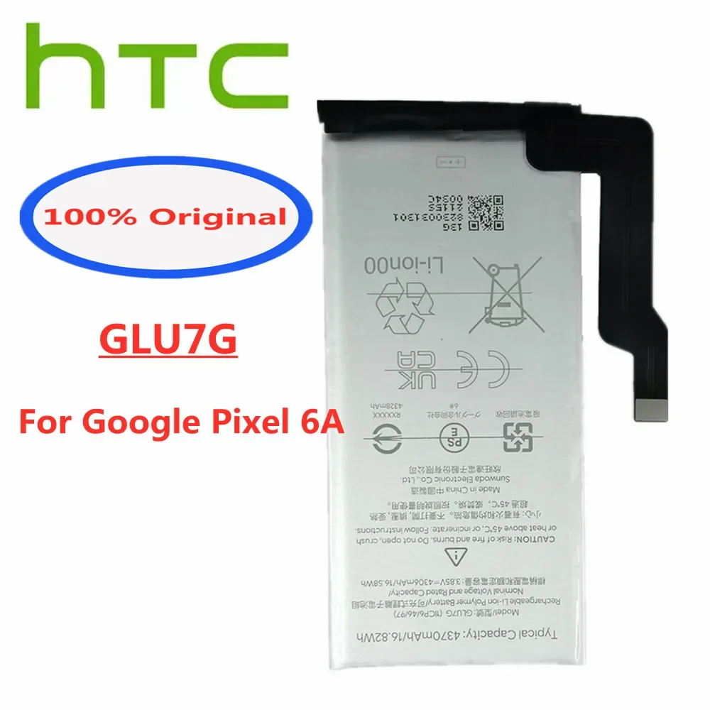 

High Quality 4370mAh GLU7G Original Battery For HTC Google Pixel 6A 6 A Pixel6A Smart Mobile Phone Batteria Genuine Batteries