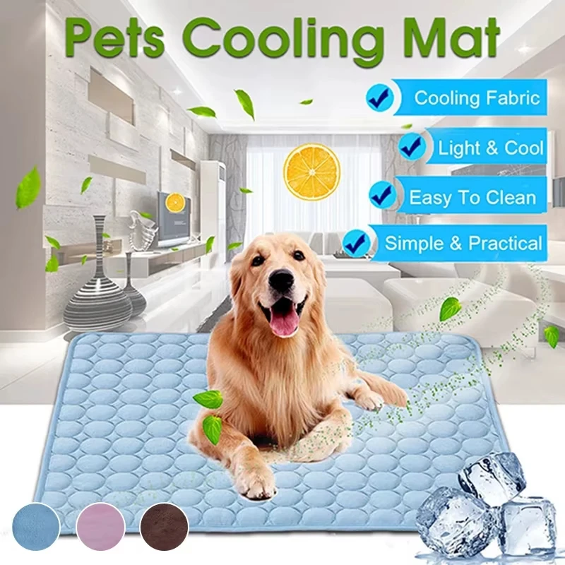 Moisture-proof Ice Silk Cool Mattress Pet Cooling Mat Dog and Cat Sleeping Pad Summer Cool Bed Reusable Dog Pee Pad Small Animal