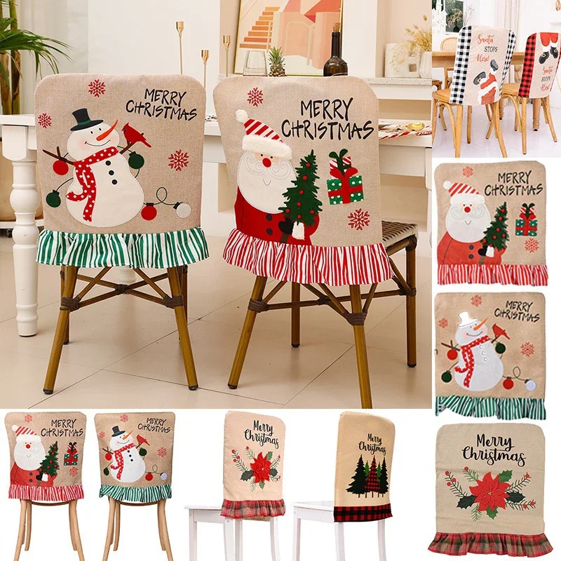 

Christmas Chair Backrest Covers Christmas Home Table Ornament Gift New Year Party Supplies Dining Eco-friendly Comfortable Decor