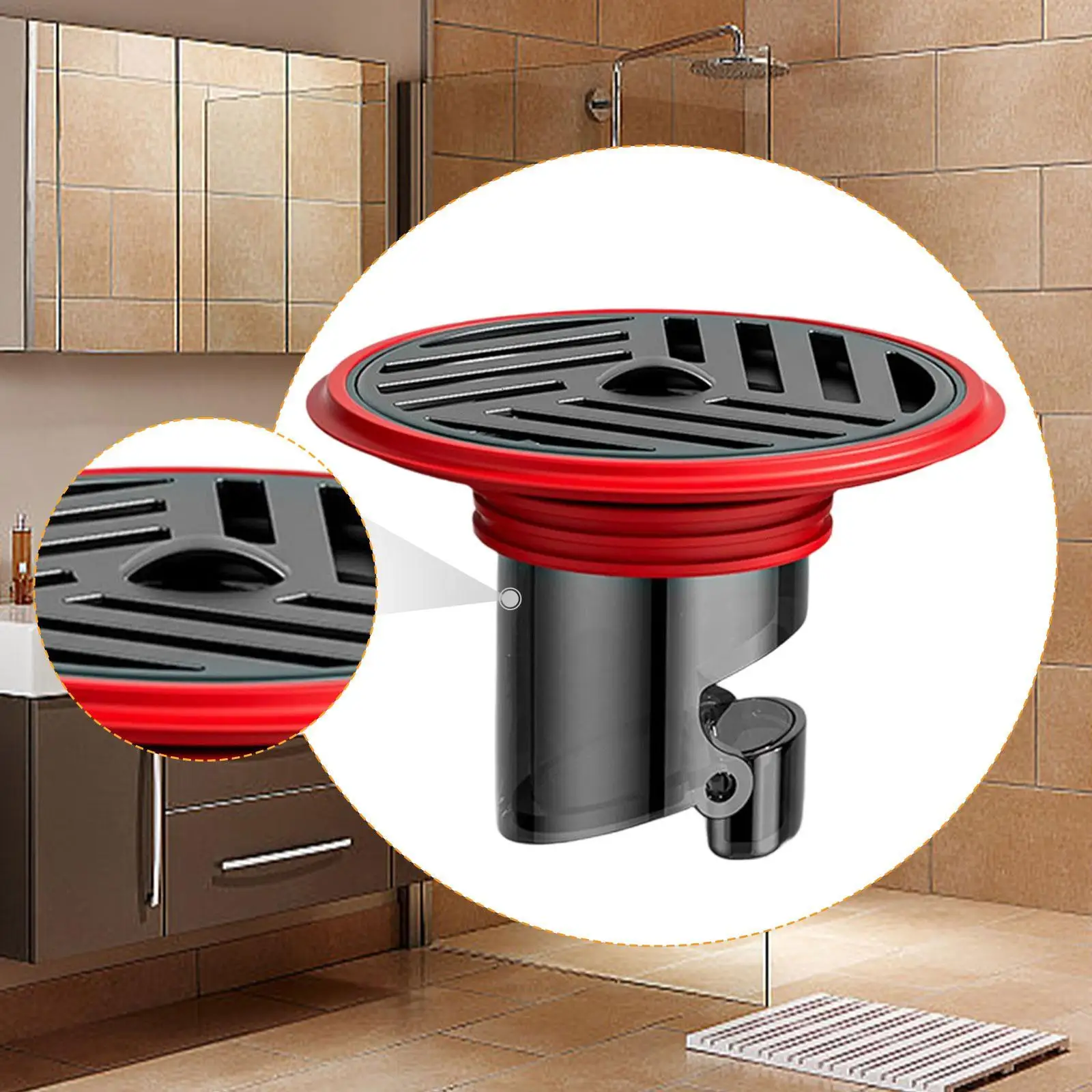 Bathroom Floor Drain Lightweight Compact Accessories Supplies Easy to Install Parts for Bathroom Toilet Shower Household Kitchen