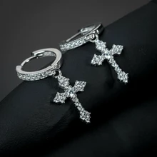 Mens Dangle Cross Earrings - Jewelry 
