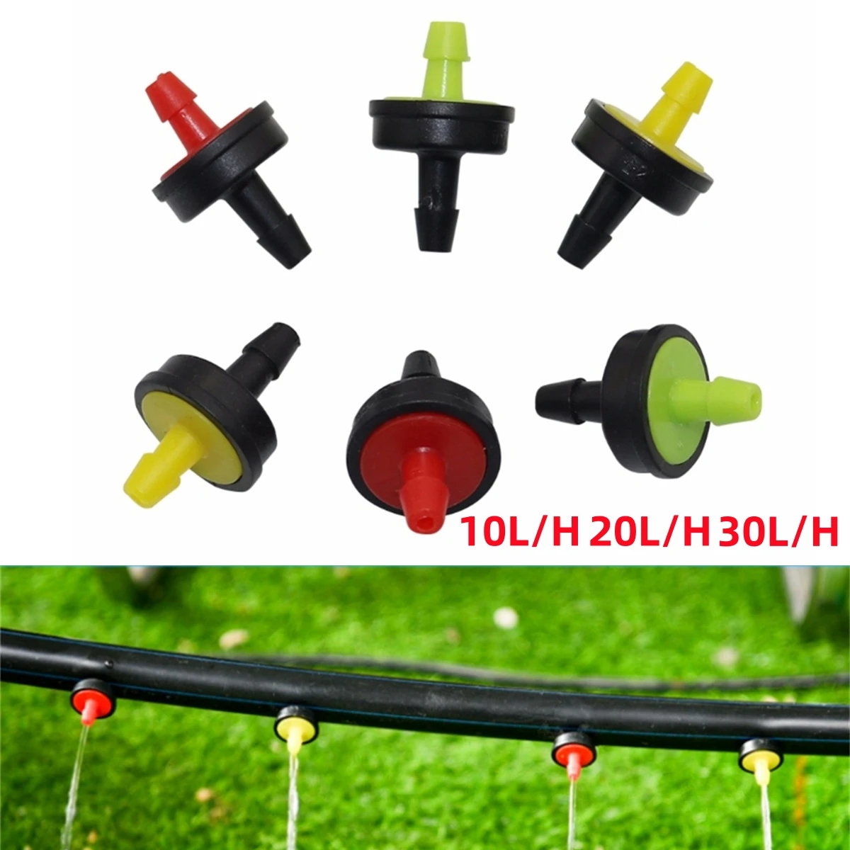 10L 20L 30L On-line Dripper Drip Emitter Agriculture Garden Drip Irrigation Pressure Compensation Dripper 30 Pcs