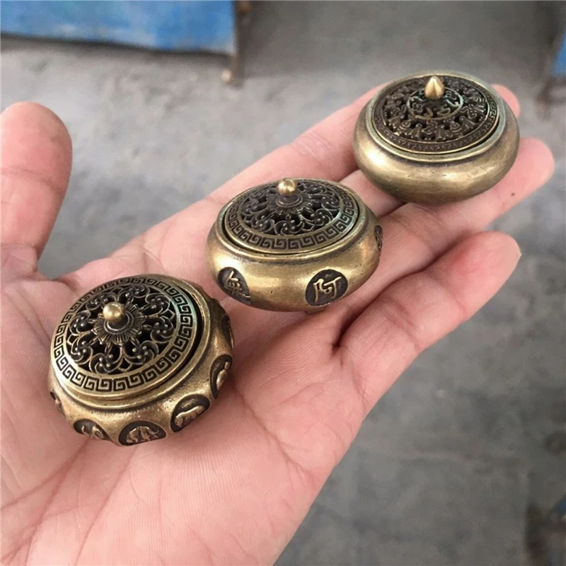 Brûleur d'encens lotus bouddhiste en alliage de cuivre, décoration pour maison et bureau