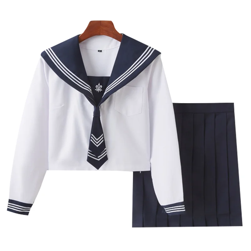 Spring and Summer Dress Sets Women's Preppy Style Long Sleeved Short Sleeve Sailor Collar Pleated Skirt Jk School Uniforms