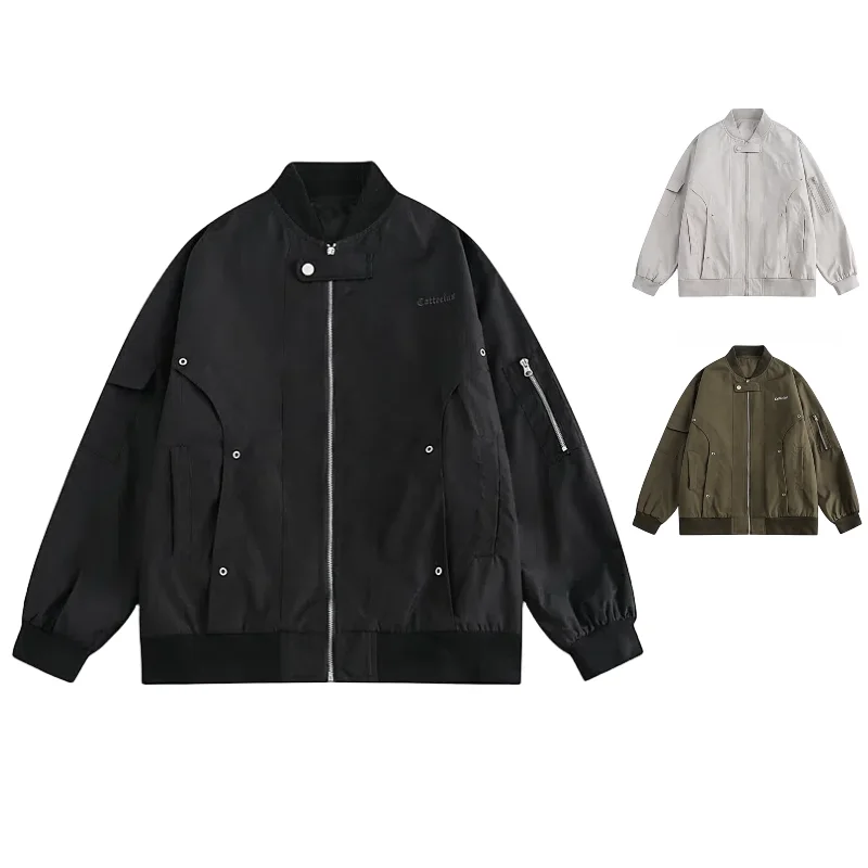 Men's Stylish Jacket with Pocket Decoration, Perfect for Outdoor Travel and Baseball, Loose-Fitting, Skin-Friendly Fabric