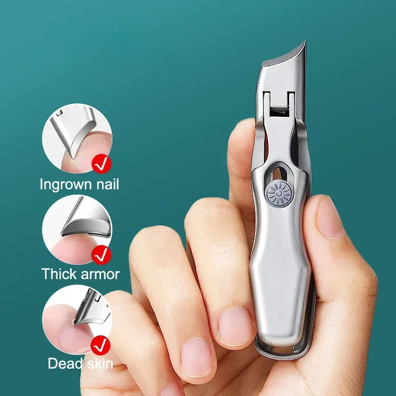 Nail Clipper Set Anti-Splash Nail Clippers Curved Large Opening Thick Toenail Clippers Diagonal Pliers Nail Scissors Household Manicure Tools