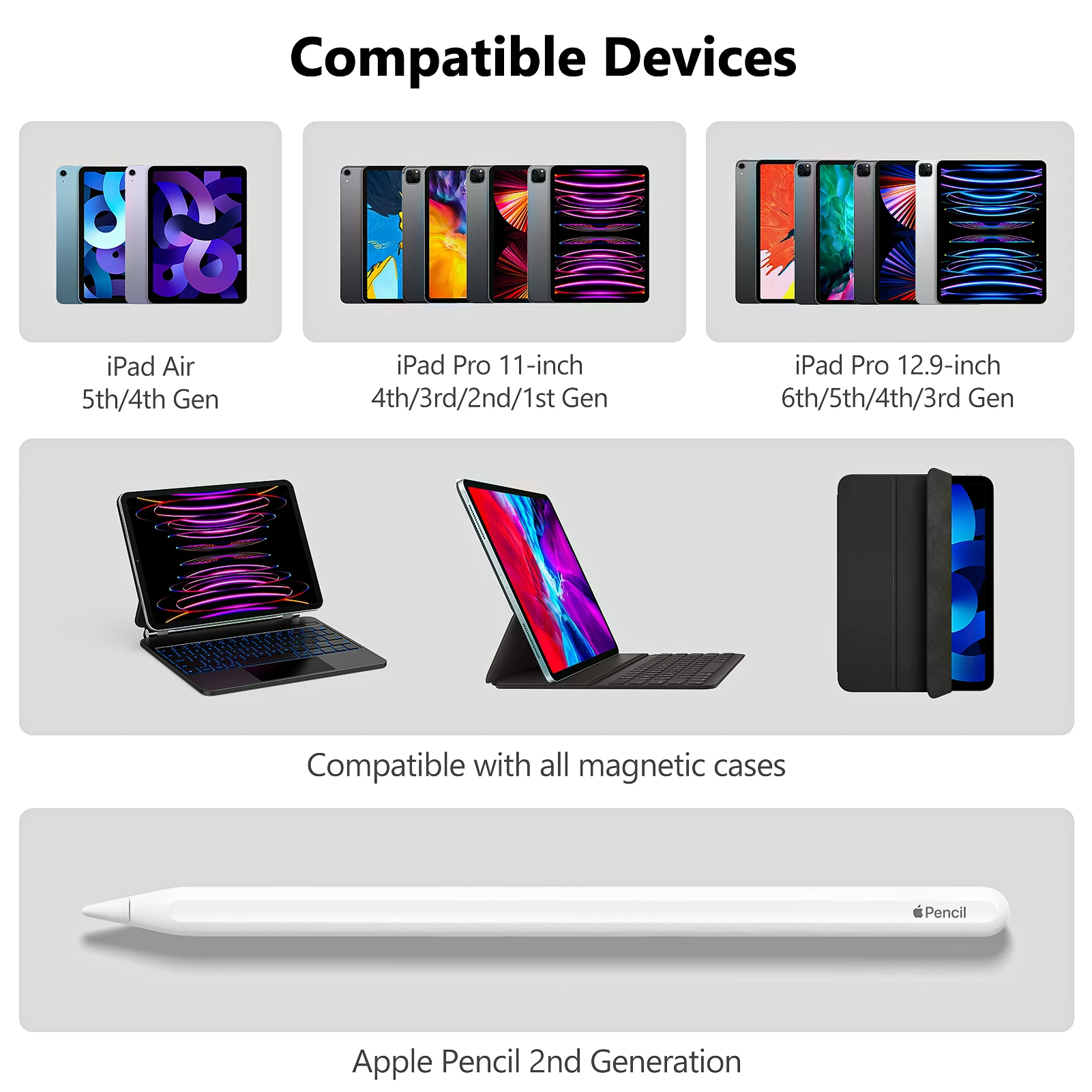 Goojodoq-folio Teclado Mágico Inteligente para Apple Porta-lápis Magnético 2 - Imagem 2
