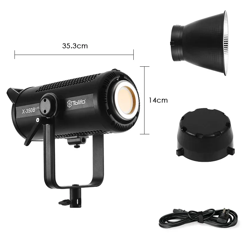 Tolifo Biccolor COB LED 조명, 필름 사진 스튜디오 비디오 제작용 APP 비디오 조명, X350B Lite, 22770Lux, 350W, 2700-6500K