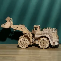 Running Car 3D Puzzles Model Kits Forklift Bulldozer Car Model 3D Wooden Puzzle Toys for Adults Assembly Toy Home Decor 1