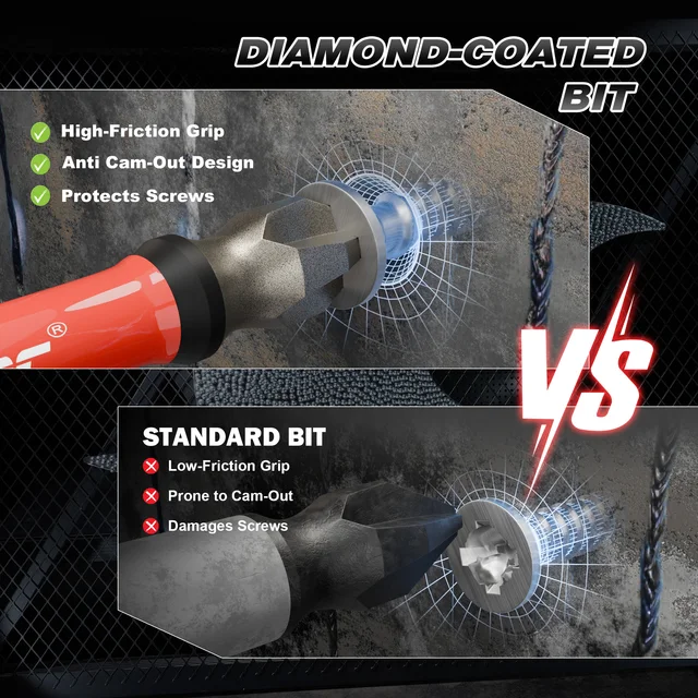EZARC Diamond Tip Screwdriver Bit Set