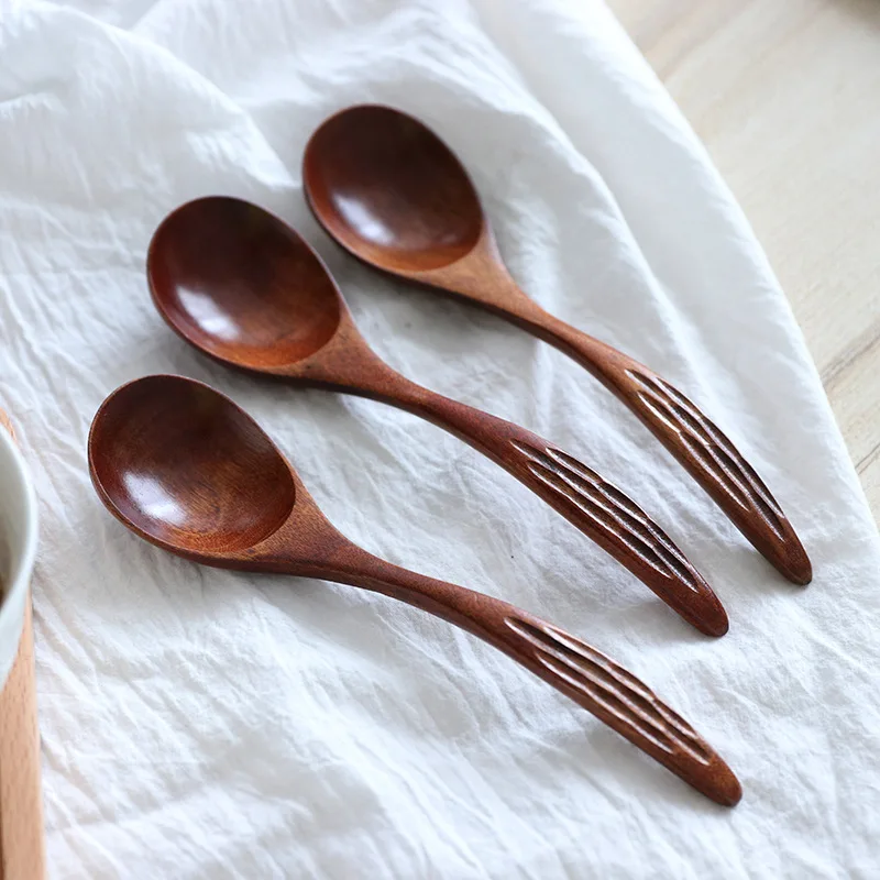 

Japanese Soup Spoon Wide Mouth Spoon Small Spoon with Curved Handle Multipurpose Tableware Kitchen Spoon Handmade Spoon
