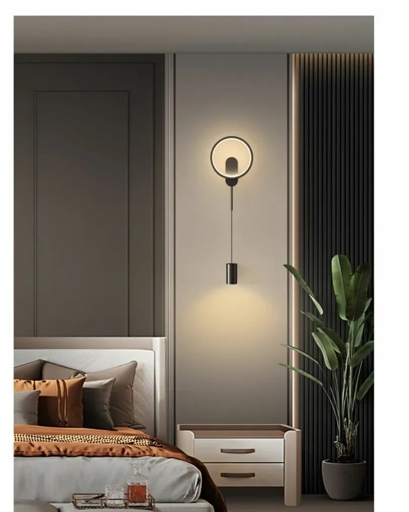 Description Picture 6 of itemModern Led Indoor Wall Lamp Bedroom Bedside Decoration Living Room Stair Wall Light Sconce Golden Luminaire Nordic Wall Light