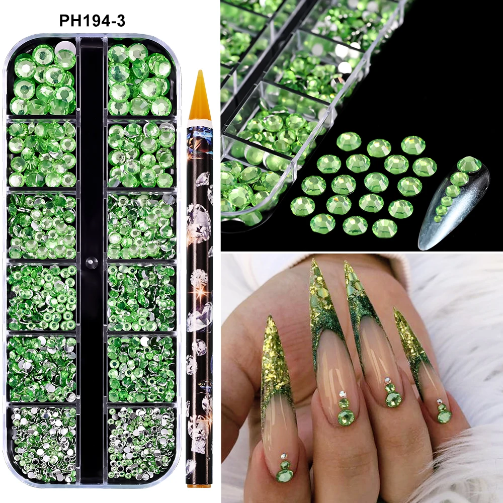 12Grids 6000 Pcs 3D Resin Nail Art Rhinestones Tools 0 08 In Brilliant