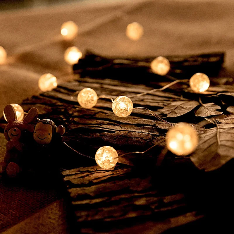 Crack Ball LED Fairy Lights - Battery Powered Outdoor Garden Garland