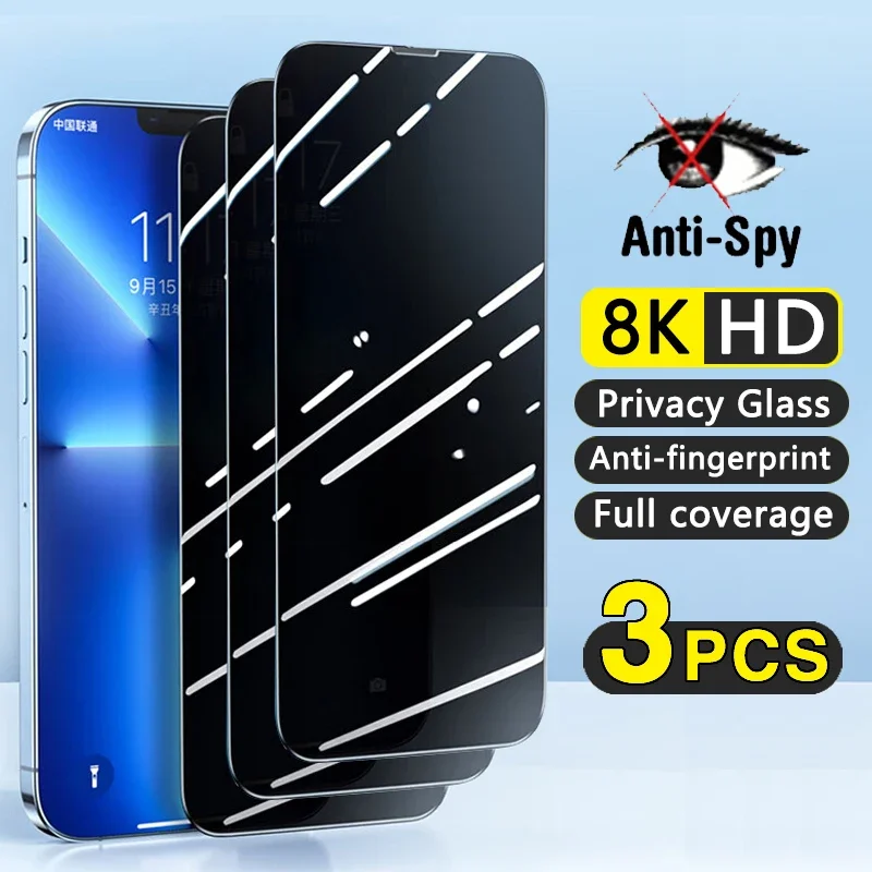 

3 шт., антишпионское полноэкранное Защитное стекло для iPhone 11 12 13 14 Pro Max 7 8 14 Plus X XS Max XR 13 12
