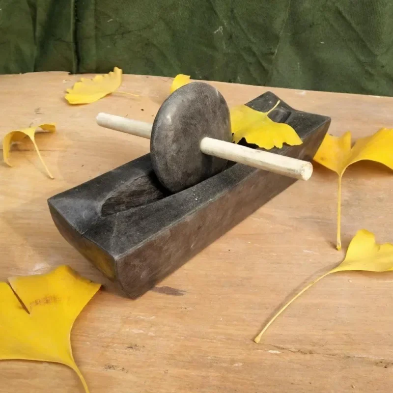 Chinese Style Mill Grinder Set Crusher Roller Tea Tray
