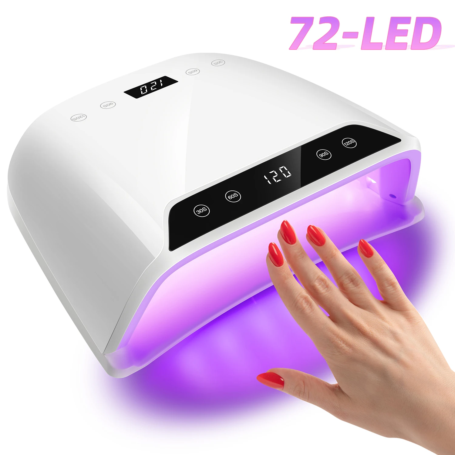 320W Big Space UV LED Nail Lamp For Manicure Drying Gel Nail Polish 72 LED Nail Dryer With Two LCD Screens Nail Salon Tools