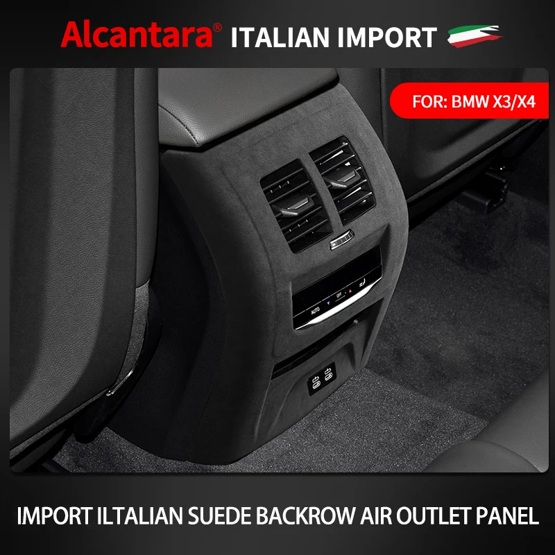 

Alcantara Sueda For BMW X3 G01 X4 G02 2018-2023 Car Armrest Box Rear Air Conditioning Air Outlet Frame Cover Mouldings Panel
