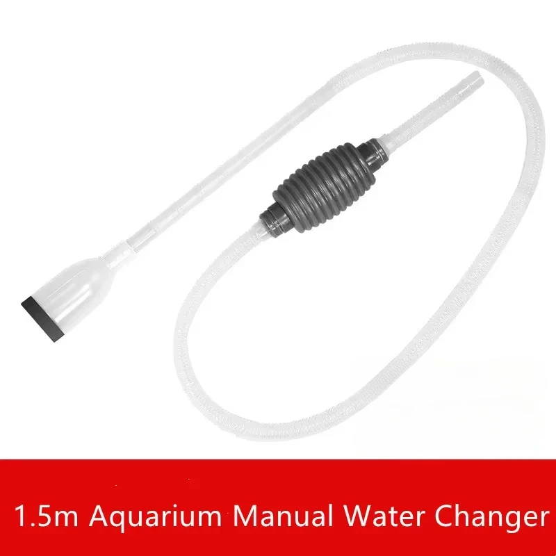 1.5m/1.7m/2.6m Aquarium Manual Water Changer  Fish Tank Air Pump Cleaning Tools Handheld Aquarium Cleaner Vacuum Siphon Pump