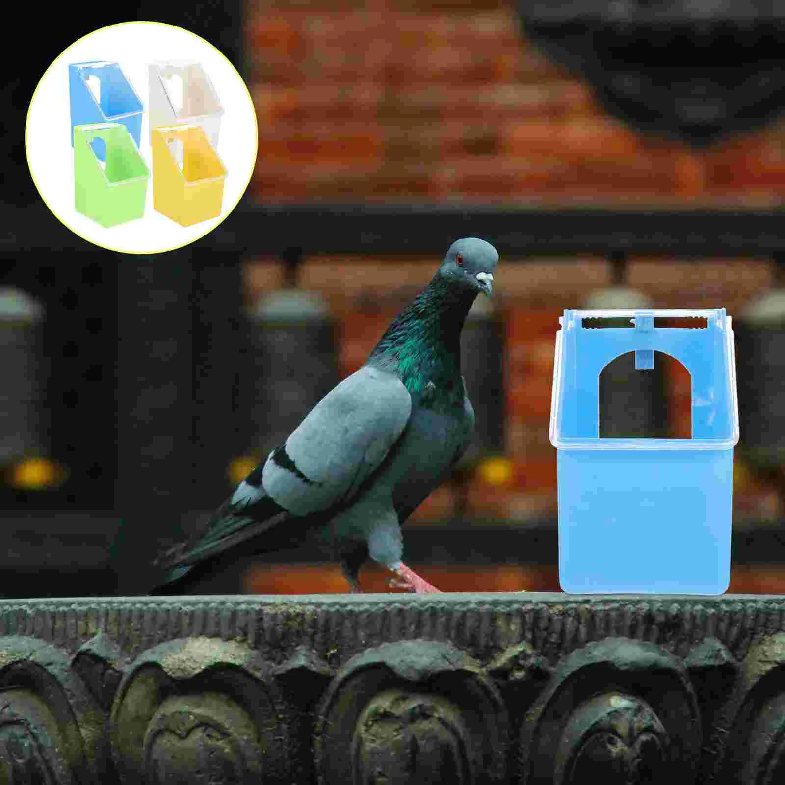 

4 Pcs Pigeon Hanging Box Cage Feeder Multi-function Bird Where Creative Pet Window Durable to