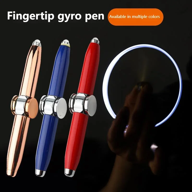 Multi Functional Pen Fingertip Gyro LED Light-emitting Gyro Pen Creative Cute Stationery Metal Neutral Rotating