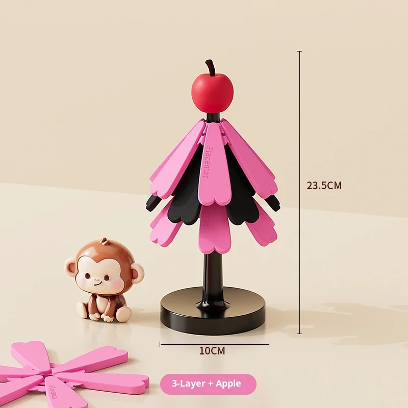 Hot Four Layer Silicone Tree Trivets Heat Resistant Table Mat Coaster Anti Scald Pot Mat Creative Home Decoration Festival Gift