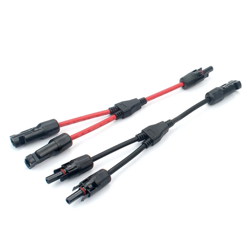 2pcs Y Branch Parallel Connection 30A 1000V Electrical Solar Connector Photovoltaic Solar Panel Cable Wire Connect