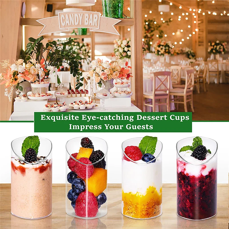 5pcs Mini Disposable Cups Pudding Jelly Mousse Ice Cream Cup Appetizer Bowl For Home Dessert Shop Food Container Plastic Cups