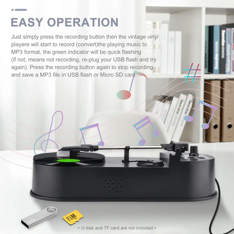 Lenco L-85 BIANCO Giradischi con convertitore diretto in MP3 da vinile