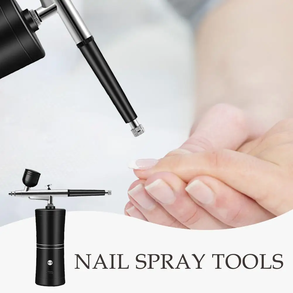 

Аэрограф для ногтей с компрессором, Портативный Аэрограф для ногтей, компрессор для нейл-арта, рисования, ремесла, Аэрограф с компрессором Ki W1K5